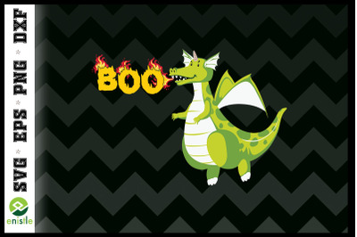 Funny Cutie Dragon Saying Boo SVG