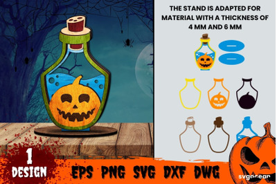 Pumpkin Bottle Multilayered Laser Cut Design | Svg Bundle | Glowfoge