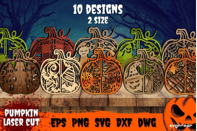 Halloween Pumpkin Laser Cut | Svg Bundle | 3D Pumpkin