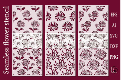 Seamless stencils with flowers/SVG