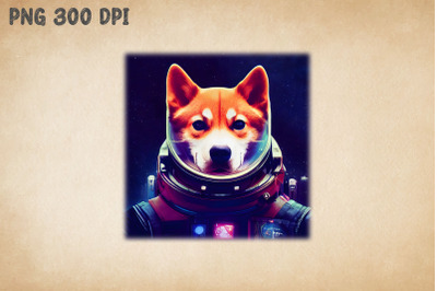 Cyberpunk Space Shiba Inu Dog