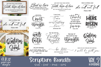 Scripture SVG Bundle Vol 2 | Bible Verse Bundle | Religious SVGs