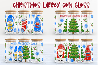 Christmas gnome libbey can glass | Christmas gnome PNG