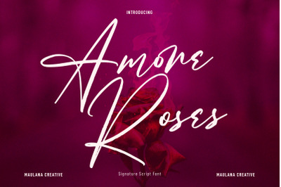 Amore Roses signature Script Font