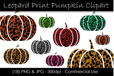 Leopard Print Pumpkin Graphics - Unique Fall Pumpkin Clipart