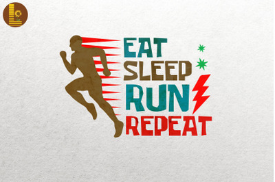 Vintage Eat Sleep Run Repeat