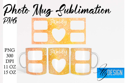 Photo Mug Sublimation PNG | 11 Oz design | 15 Oz Mug Design