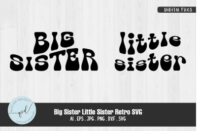 Big Sister and Little Sister Retro SVG