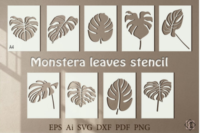 Monstera leaves stencil/SVG