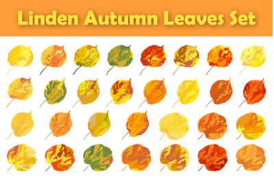 Autumn Linden Leaf Set