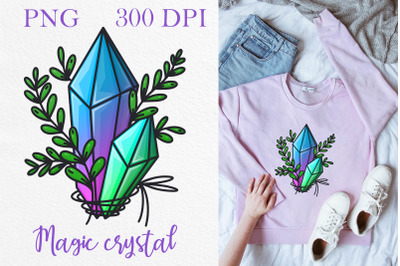 Quartz crystal PNG, crystal magic sublimation design