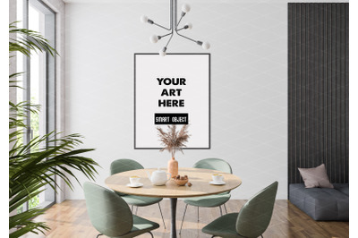 Interior scene artwork background frame mockup