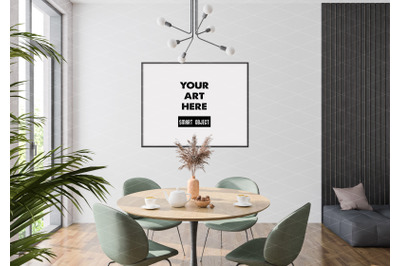 Interior scene artwork background frame mockup