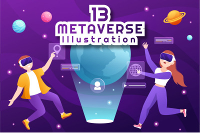 13 Metaverse Digital Virtual Reality Illustration