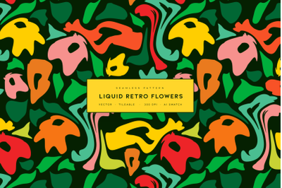 Liquid Retro Flowers