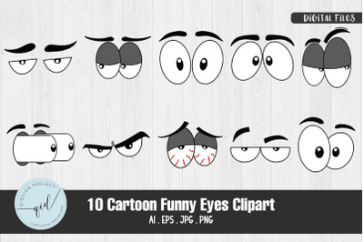 Cartoon Funny Eyes Clipart, 10 Variation