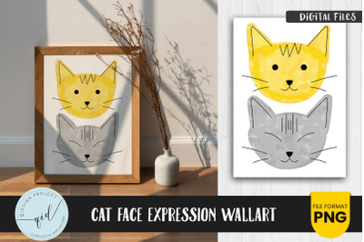 Cat Face Expression Wall Art