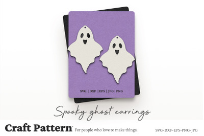 Ghost Earrings SVG, Earring SVG, Earring Template, Laser Cut Files