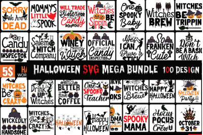 Halloween SVG Mega Bundle , Halloween SVG Bundle , 100 Halloween Desig