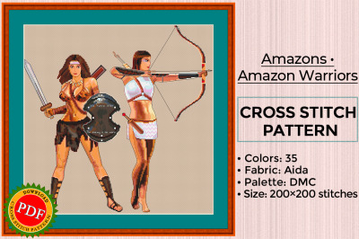 Amazon Warriors Cross Stitch Pattern | Amazons