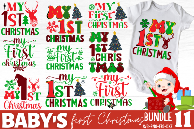 Baby&#039;s First Christmas Svg Bundle