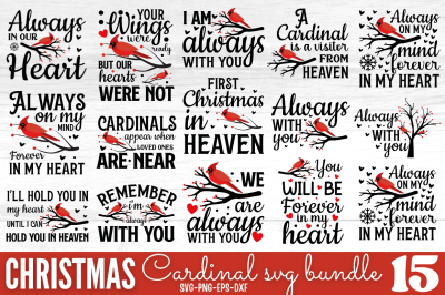 Christmas Cardinal SVG Bundle