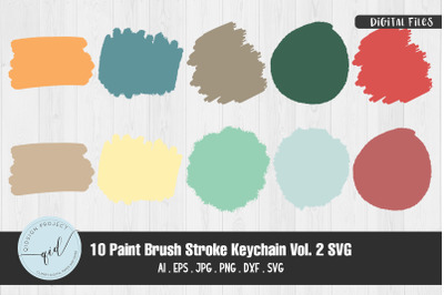 Paint Brush Stroke Keychain Vol. 2 SVG | 10 Variations