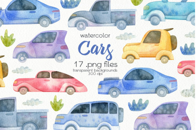 Watercolor Transport Clipart - PNG Files