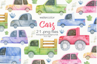 Watercolor Transport Clipart - PNG Files