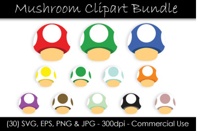 Mushroom Clipart - Mario 1UP Mushroom Vector Pack