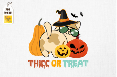 Thicc or Treat Funny Cat Halloween