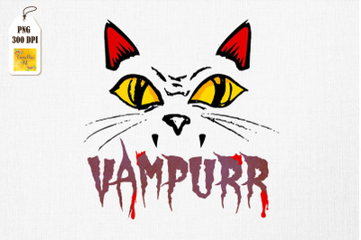 Vampurr Cat Vampire Funny Halloween