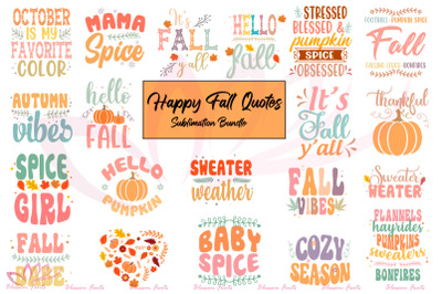 Happy Fall Quotes Sublimation Bundle