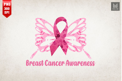 Breast Cancer Awareness Butterfly Ribbon