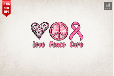 Breast Cancer Awareness Peace Love Cure