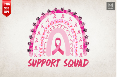 Support Squad Breast Cancer Pink Rainbow