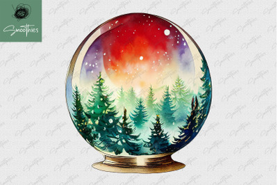 Christmas Tree Forest In Snowglobe