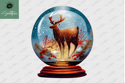 Reindeer In Snowglobe Christmas