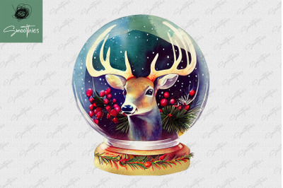 Reindeer Face In Snowglobe Christmas