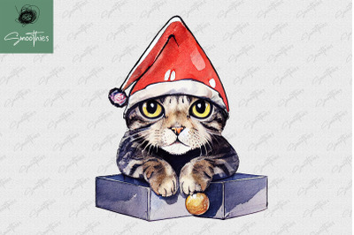 Cute Cat With Christmas Boxes