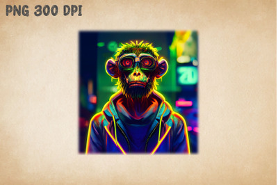 Zombie Monkey in Cyberpunk City