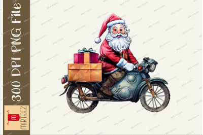 Santa Claus Riding The Motor