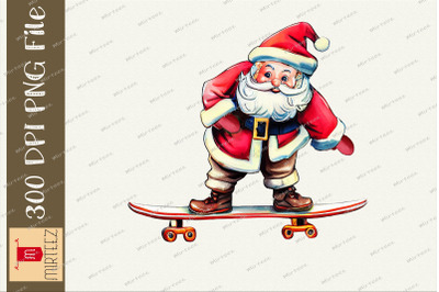 Santa Claus Skateboarding