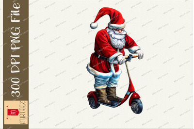 Santa Claus Riding Scooter