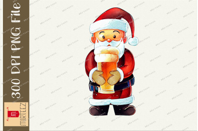 Santa Claus Holding Beer