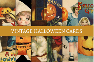 Cute Vintage Halloween Pumpkin Cards