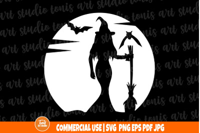 Wicked Witch SVG File - Halloween Shirt Svg - Witch Silhouette - Hallo