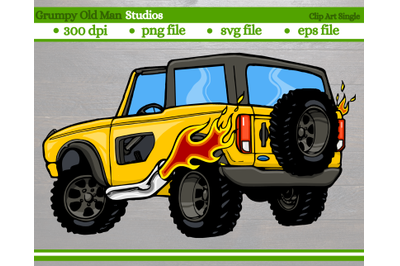 cartoon 4x4 suv with hard top | rear perspective