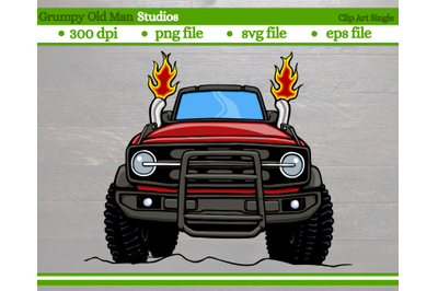 cartoon 4x4 suv with hard top front view | 4x4 truck