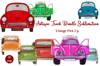 Antique Truck Bundle Sublimation.Vintage Pick Up